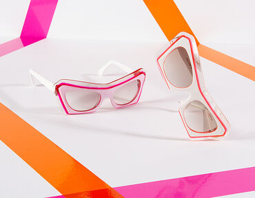 Christian Roth 13120 Pop Culture Glasses from 1985 featured in Harper's Bazaar